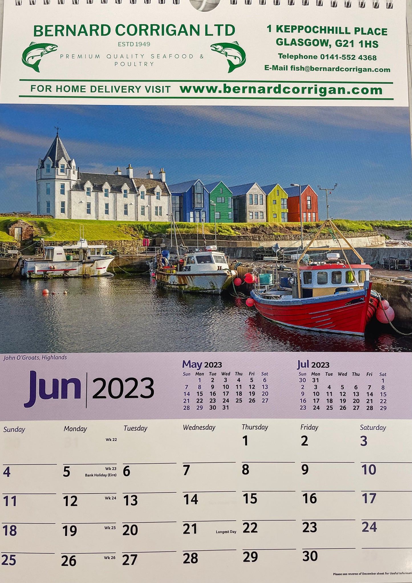 Bernard Corrigan Calendar (2023)