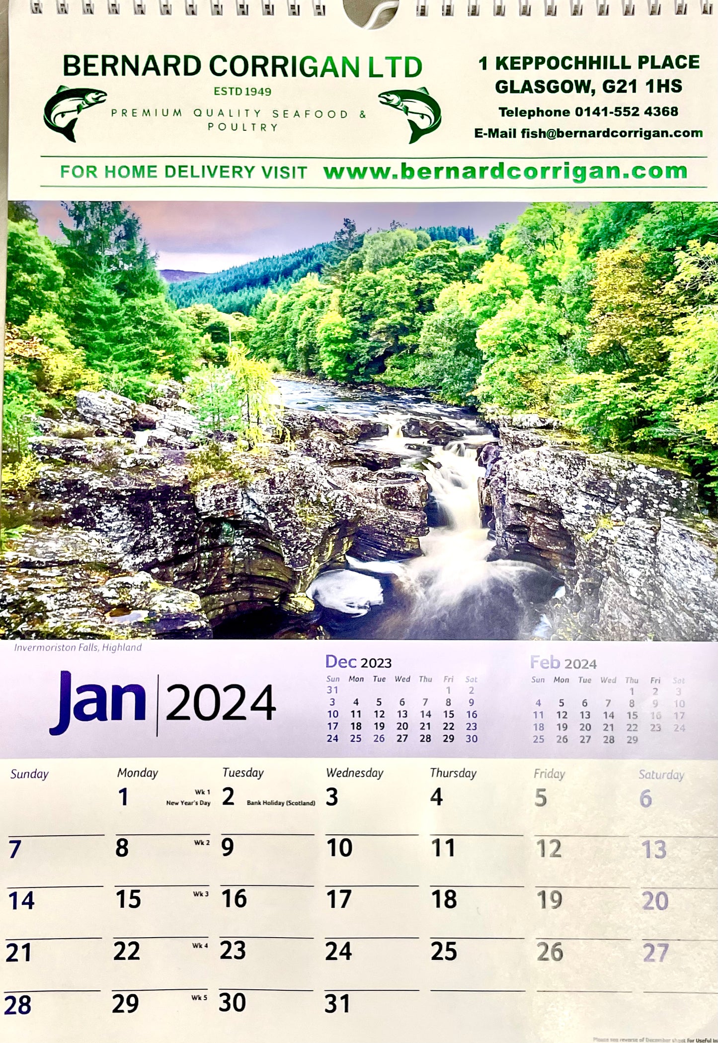Bernard Corrigan Calendar (2024)